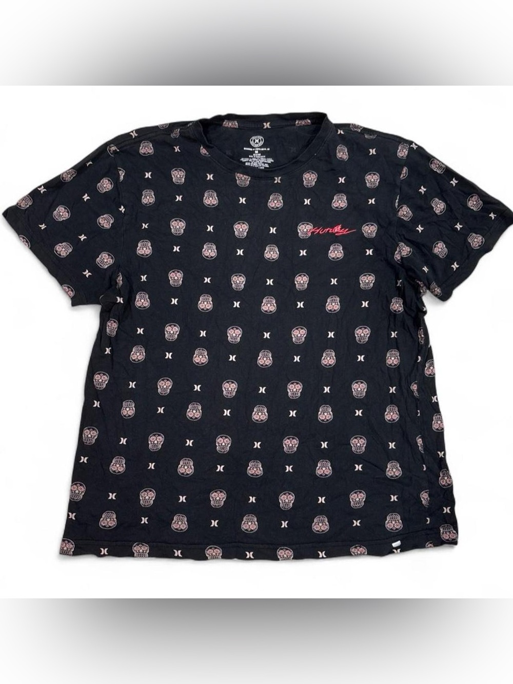 Hurley sugar skull all over print graphic tee